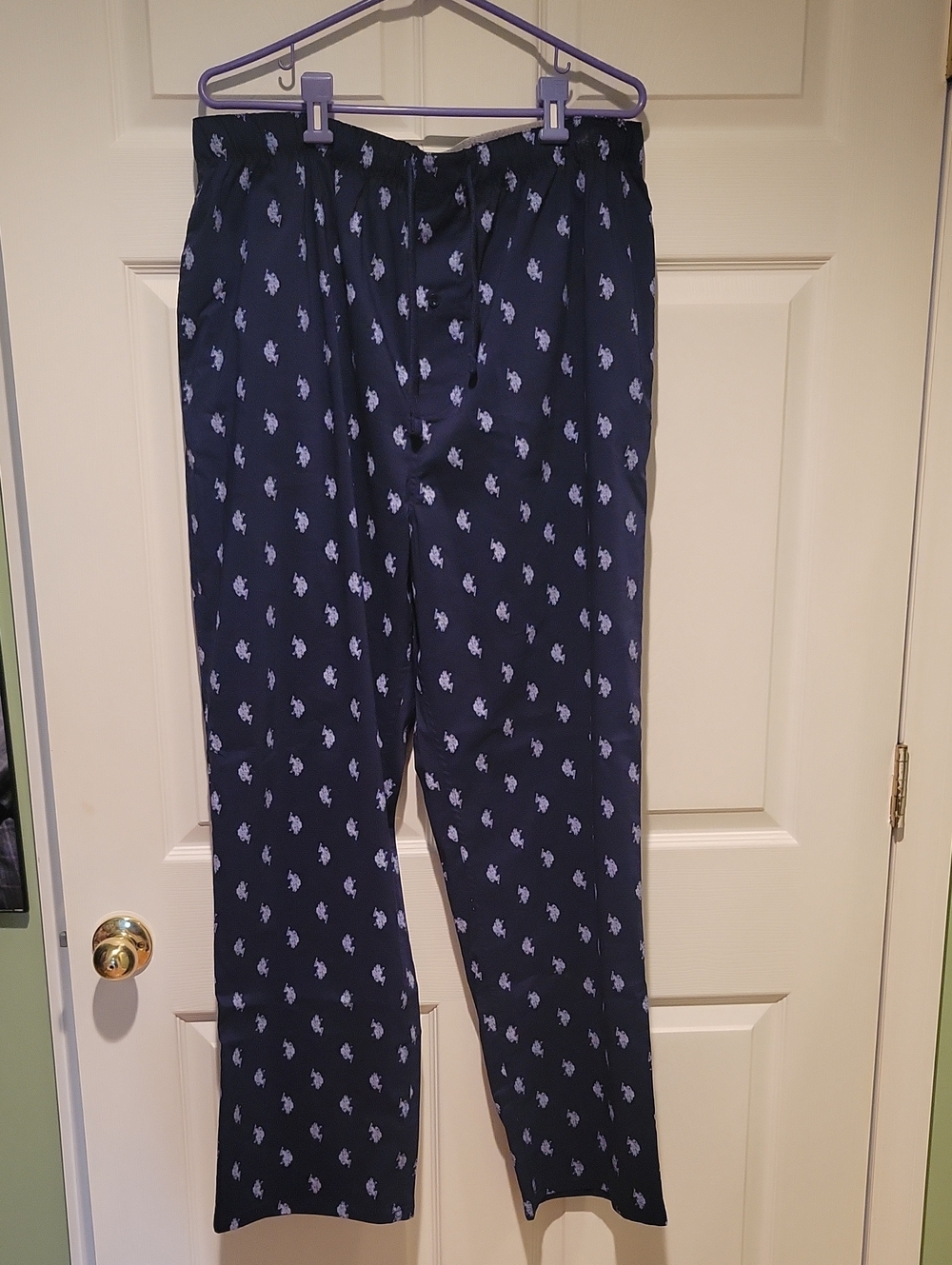 U.S. Polo Assn. Navy Joggers with White Logo Print